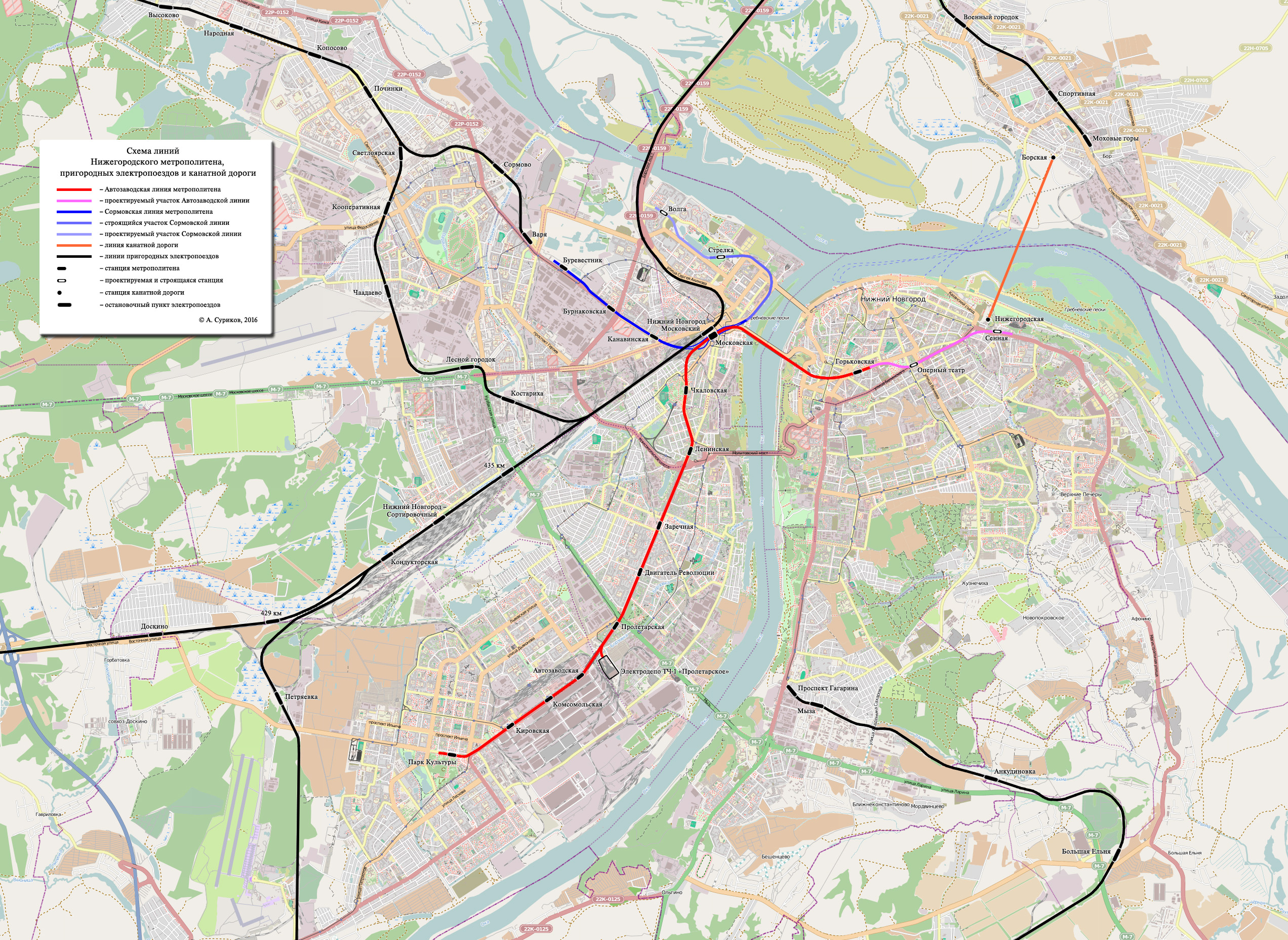 Карта метрополитена Нижнего Новгорода